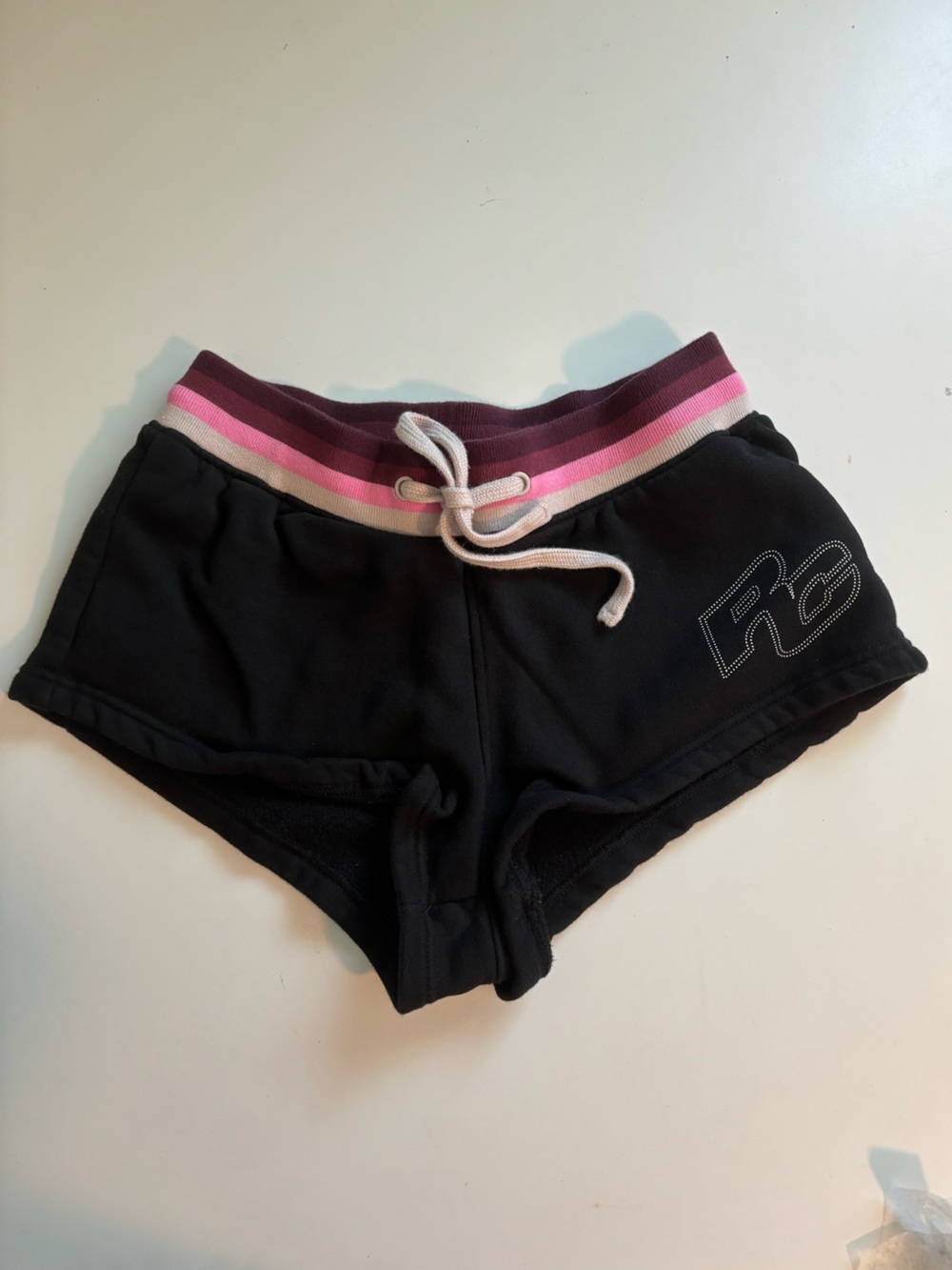 Rip Curl Script Women's Micro Shorts Black Small Beach Lounge Casual Bottoms